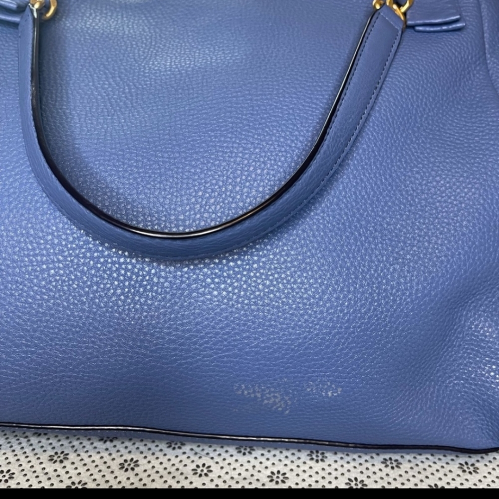 Gorgeous Tory Burch Purse Pebble Leather in Gorgeous Peridot Blue Color 💙 😍 - Picture 7 of 7